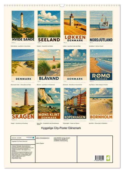 Hyggelige City-Poster Dänemark (CALVENDO Wandkalender 2027)