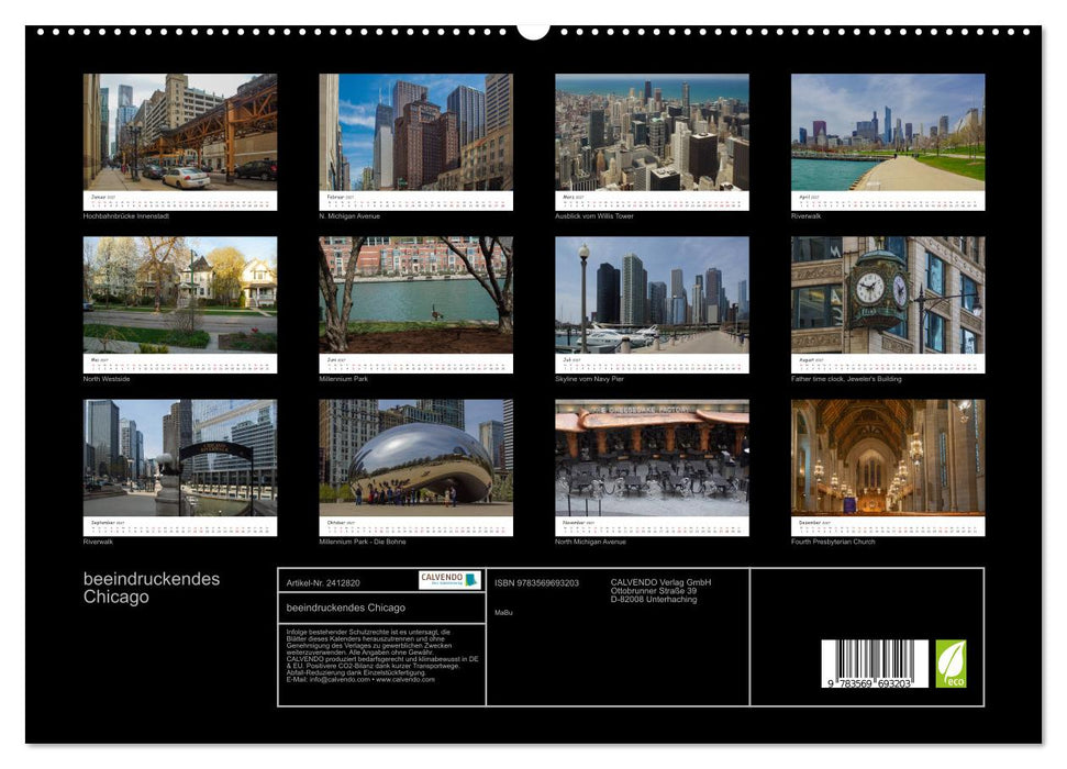 beeindruckendes Chicago (CALVENDO Premium Wandkalender 2027)