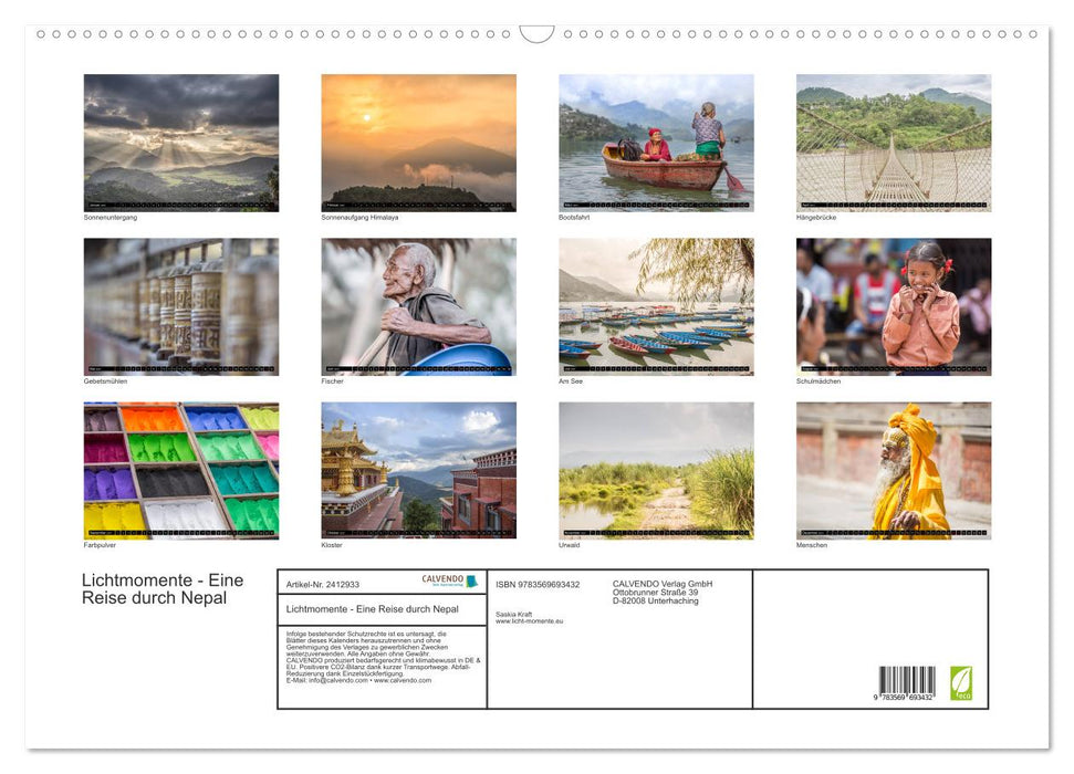 Lichtmomente - Eine Reise durch Nepal (CALVENDO Wandkalender 2027)