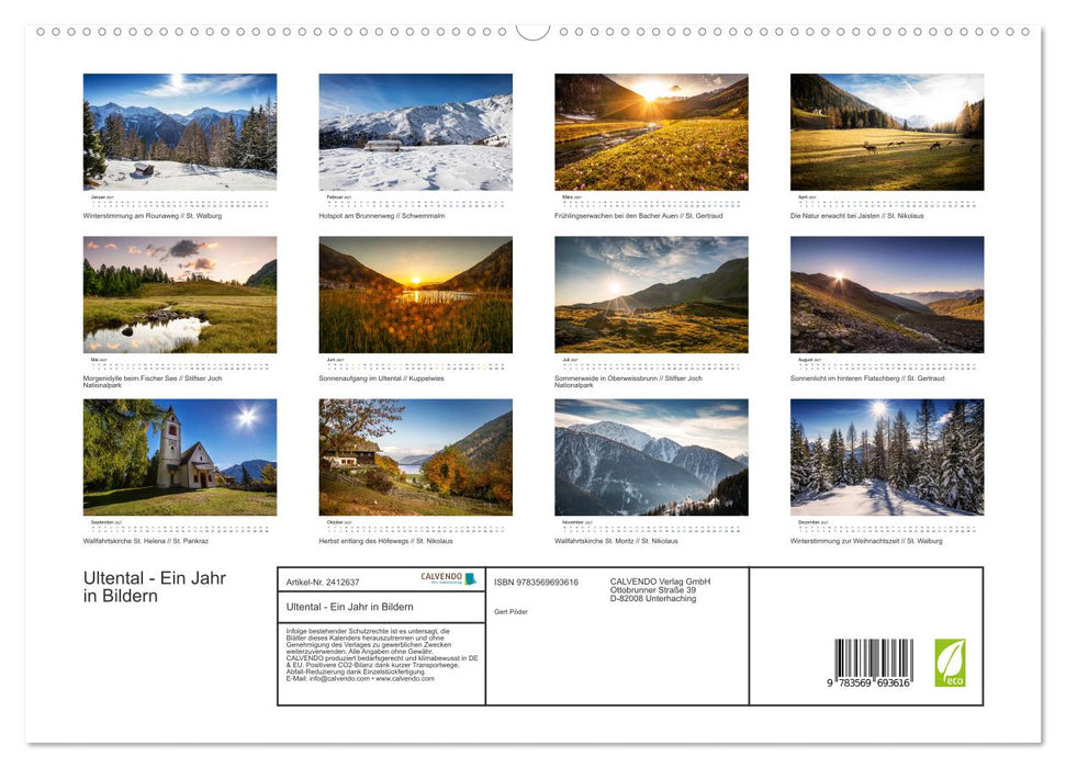 Ultental - Ein Jahr in Bildern (CALVENDO Premium Wandkalender 2027)