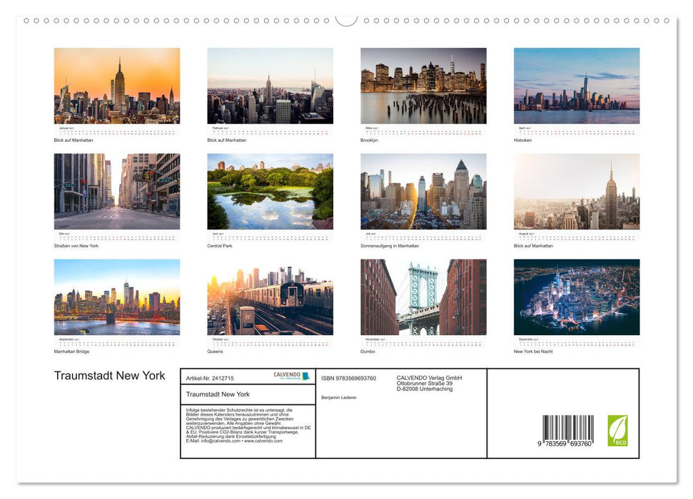 Traumstadt New York (CALVENDO Wandkalender 2027)