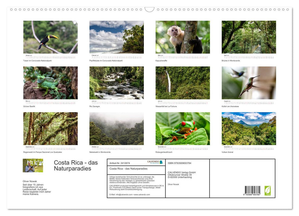 Costa Rica - das Naturparadies (CALVENDO Wandkalender 2027)