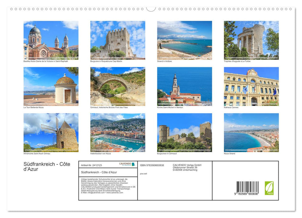 Südfrankreich - Côte d’Azur (CALVENDO Premium Wandkalender 2027)
