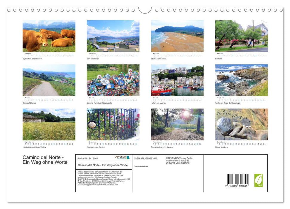 Camino del Norte - Ein Weg ohne Worte (CALVENDO Wandkalender 2027)