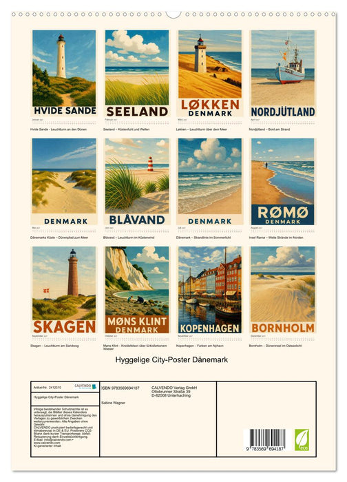 Hyggelige City-Poster Dänemark (CALVENDO Premium Wandkalender 2027)