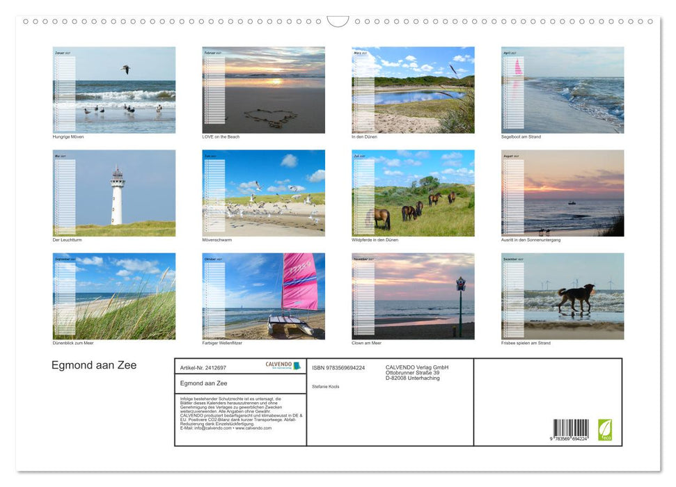 Egmond aan Zee (CALVENDO Wandkalender 2027)