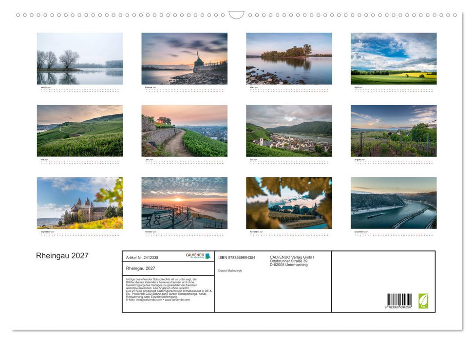 Rheingau 2027 (CALVENDO Wandkalender 2027)