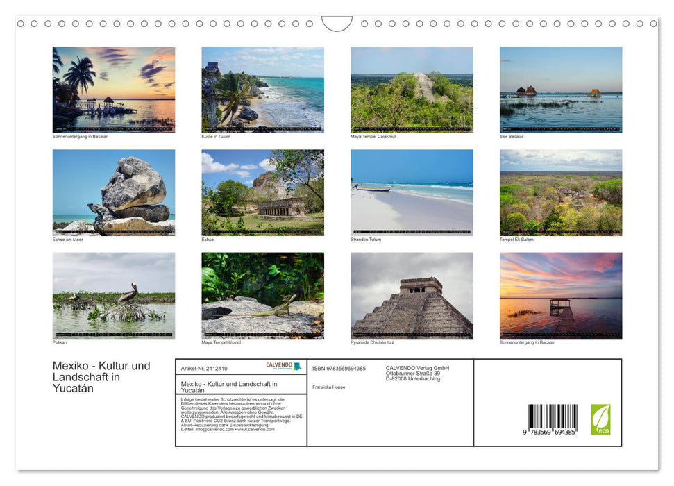 Mexiko - Kultur und Landschaft in Yucatán (CALVENDO Wandkalender 2027)