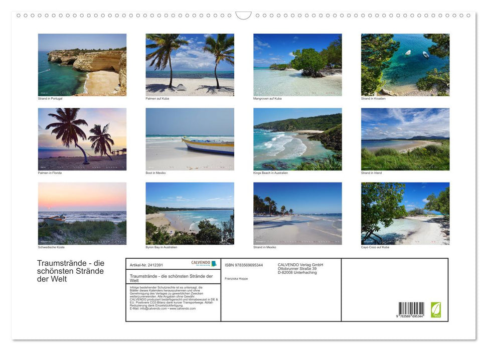 Traumstrände - die schönsten Strände der Welt (CALVENDO Wandkalender 2027)