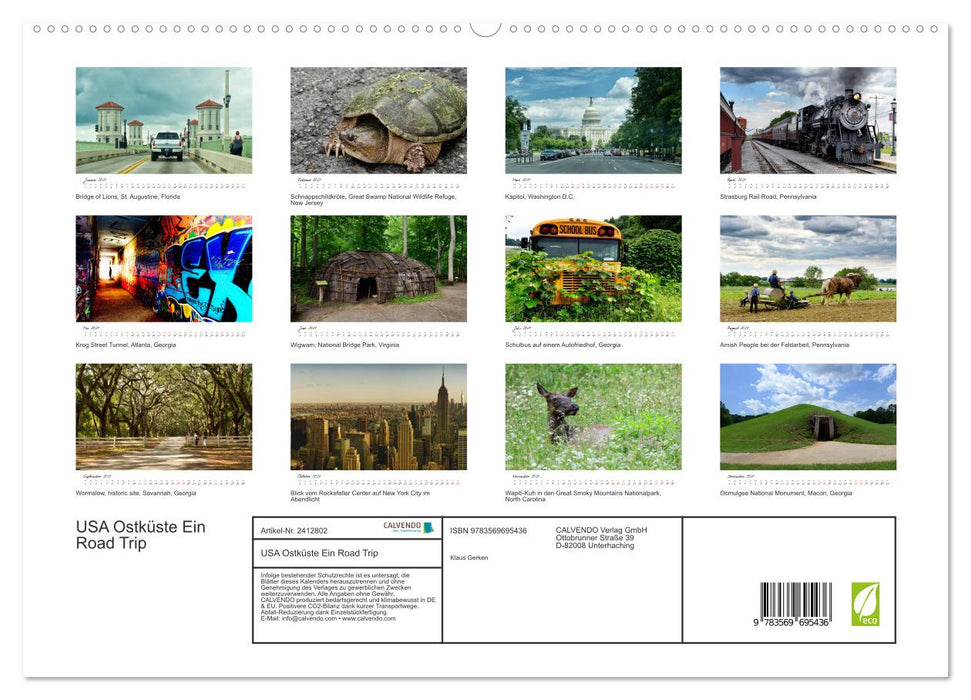 USA Ostküste Ein Road Trip (CALVENDO Premium Wandkalender 2027)