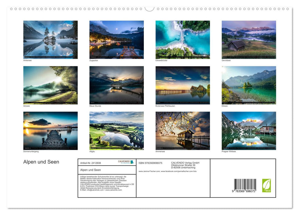 Alpen und Seen (CALVENDO Premium Wandkalender 2027)
