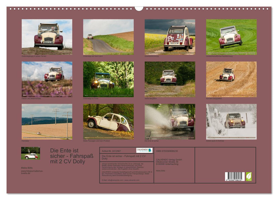 Die Ente ist sicher - Fahrspaß mit 2 CV Dolly (CALVENDO Wandkalender 2027)