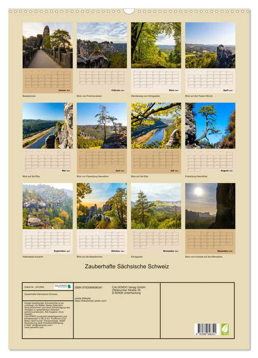 Zauberhafte Sächsische Schweiz (CALVENDO Wandkalender 2027)