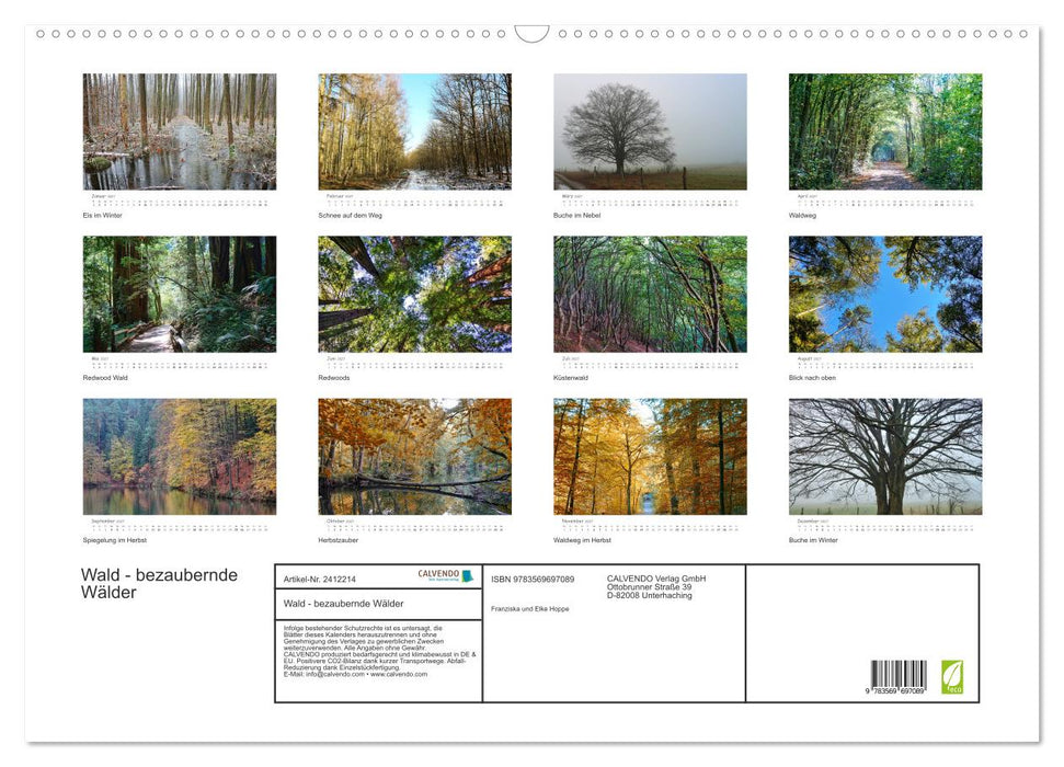 Wald - bezaubernde Wälder (CALVENDO Wandkalender 2027)