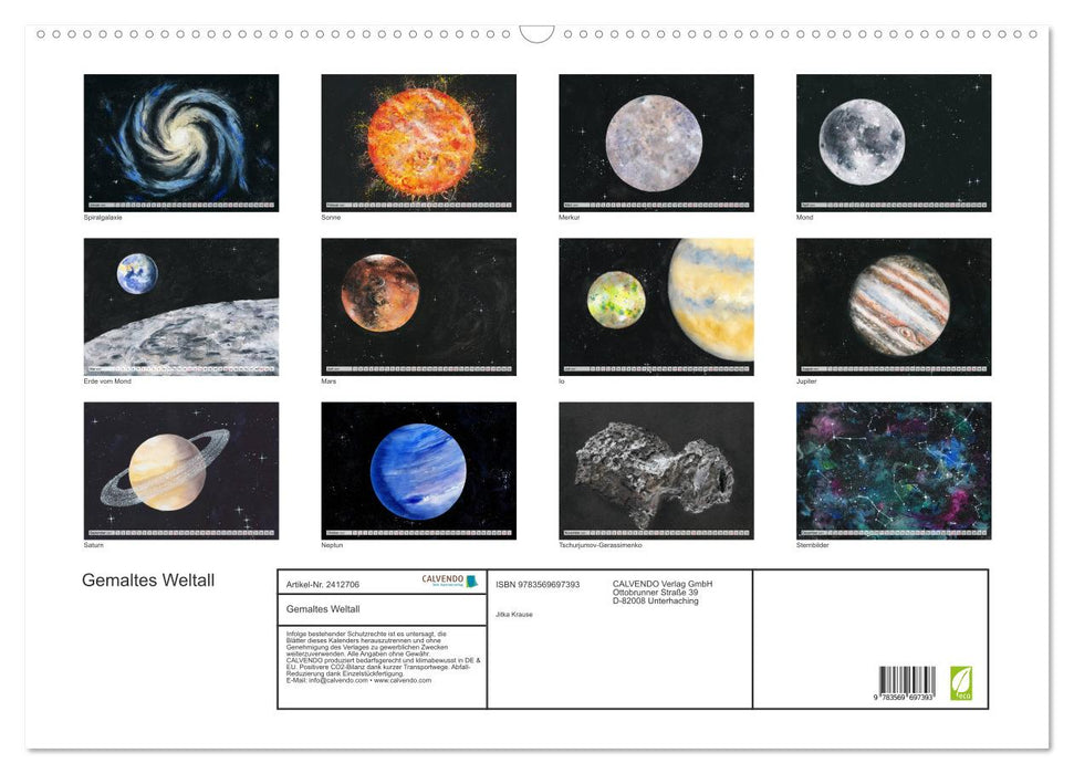 Gemaltes Weltall (CALVENDO Wandkalender 2027)