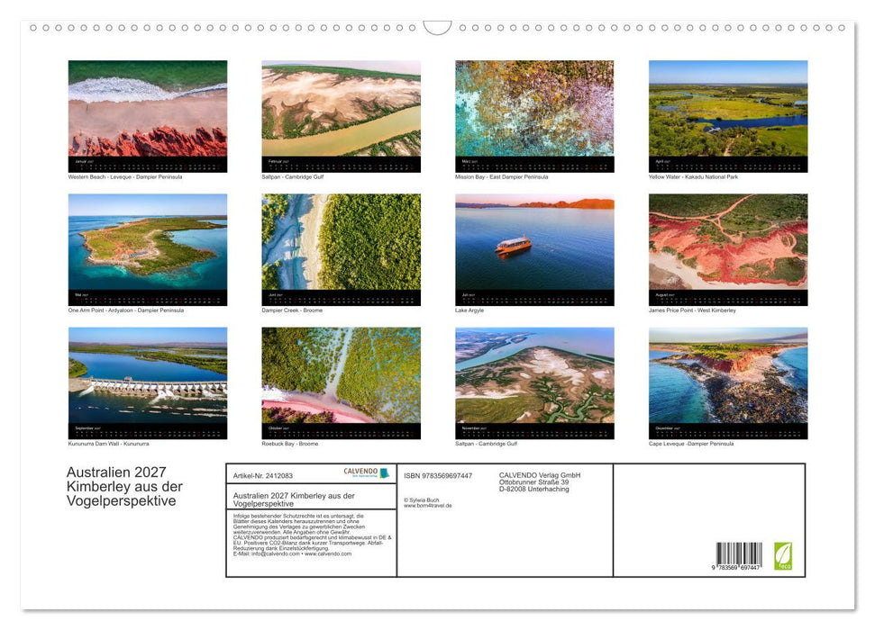 Australien 2027 Kimberley aus der Vogelperspektive (CALVENDO Wandkalender 2027)