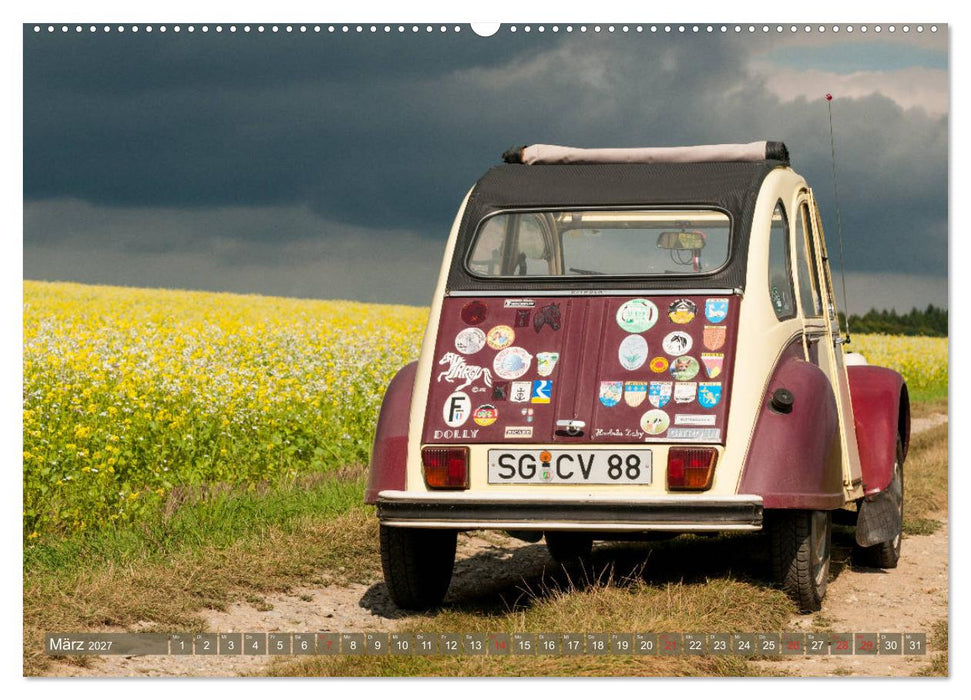 Die Ente ist sicher - Fahrspaß mit 2 CV Dolly (CALVENDO Premium Wandkalender 2027)