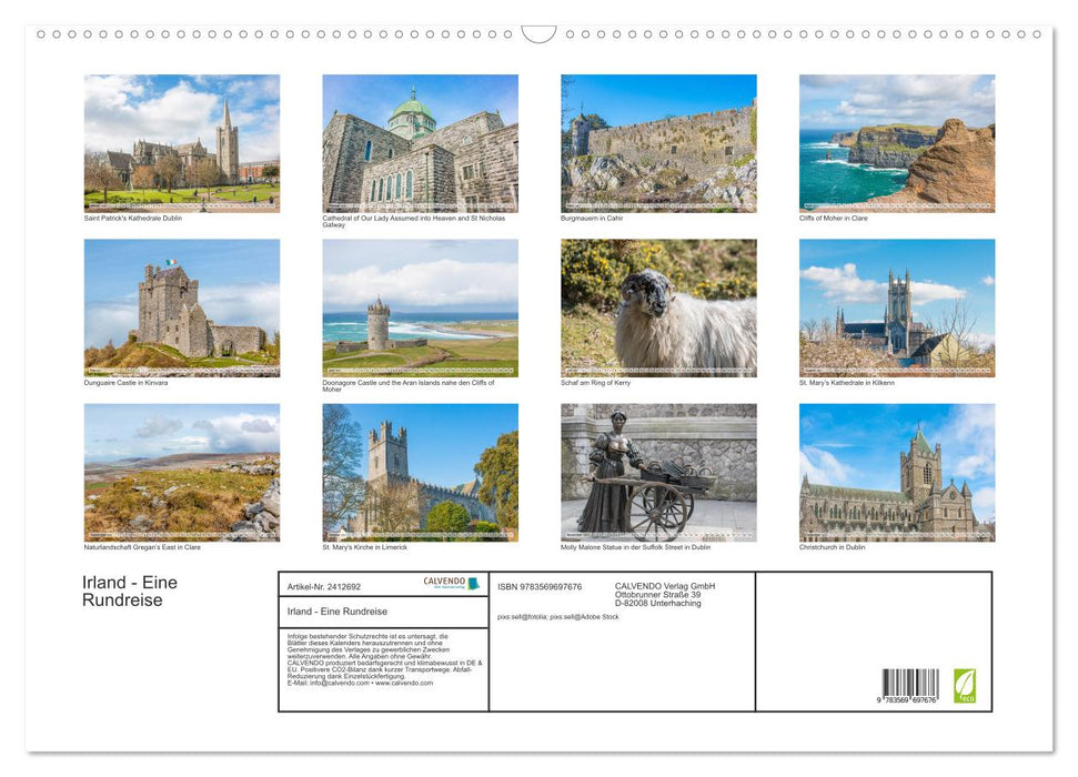 Irland - Eine Rundreise (CALVENDO Wandkalender 2027)
