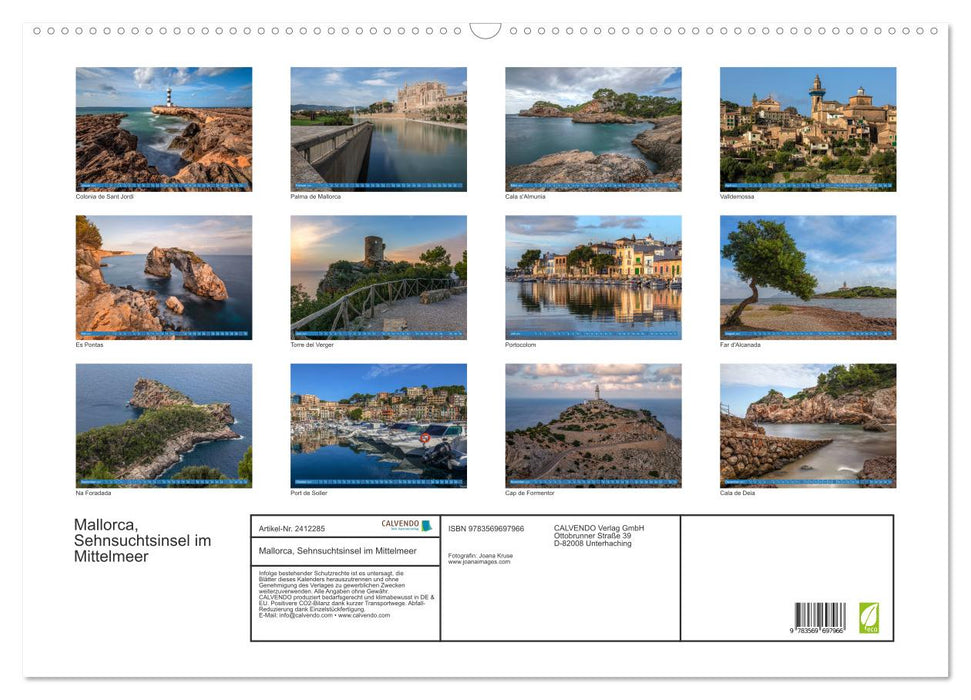 Mallorca, Sehnsuchtsinsel im Mittelmeer (CALVENDO Wandkalender 2027)