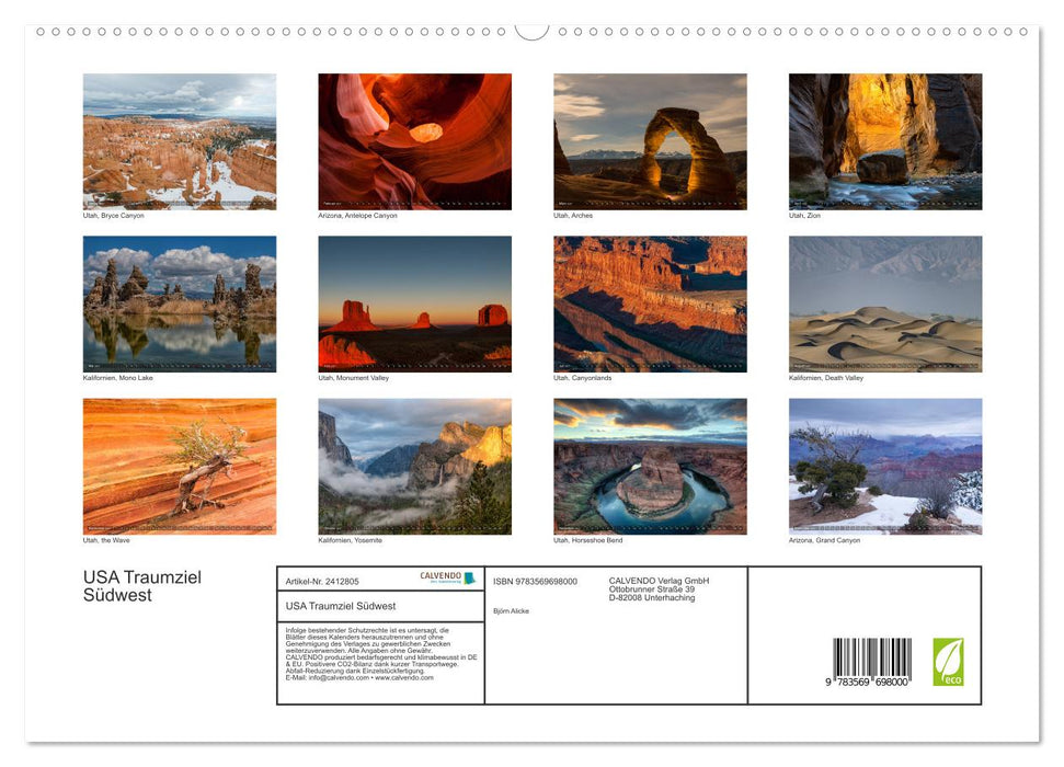 USA Traumziel Südwest (CALVENDO Premium Wandkalender 2027)