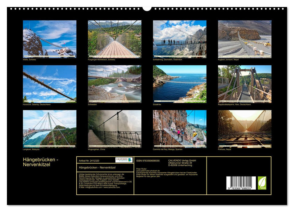Hängebrücken - Nervenkitzel (CALVENDO Premium Wandkalender 2027)