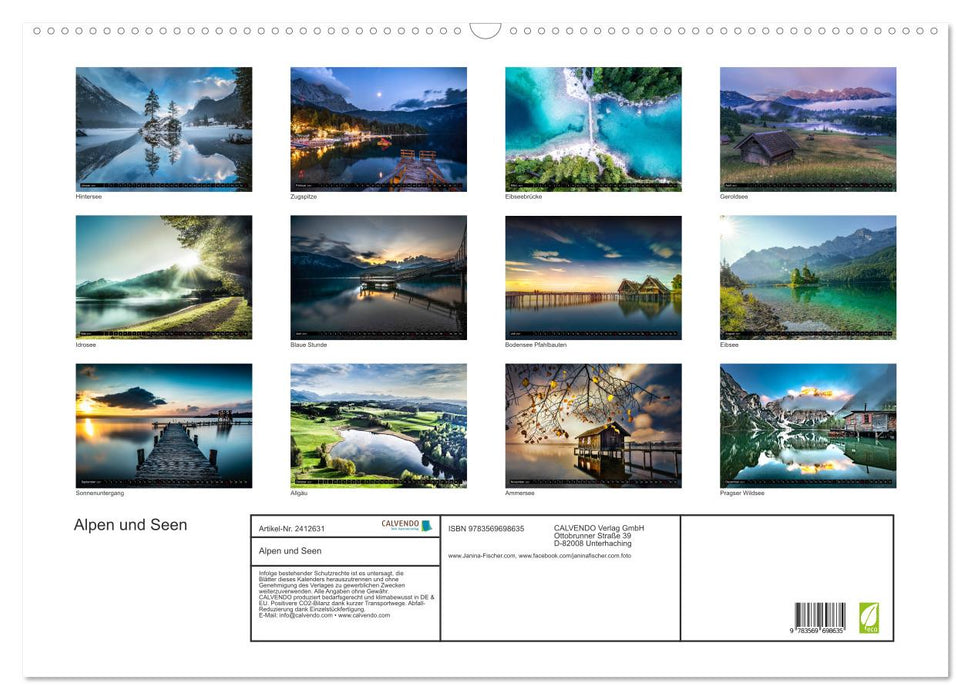 Alpen und Seen (CALVENDO Wandkalender 2027)