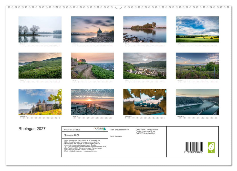 Rheingau 2027 (CALVENDO Premium Wandkalender 2027)