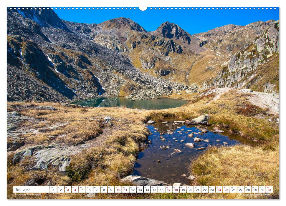 Rheinlandschaften - Von der Quelle zum Bodensee (CALVENDO Premium Wandkalender 2027)