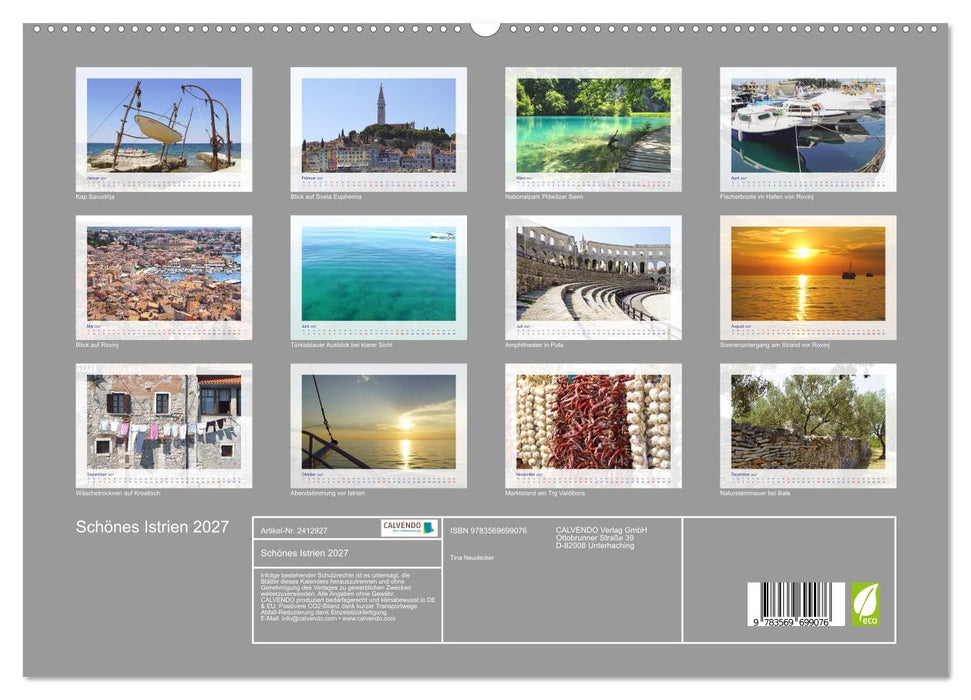 Schönes Istrien 2027 (CALVENDO Premium Wandkalender 2027)