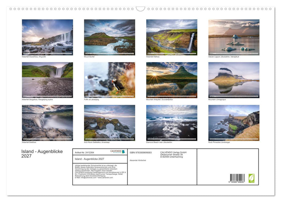 Island - Augenblicke 2027 (CALVENDO Wandkalender 2027)