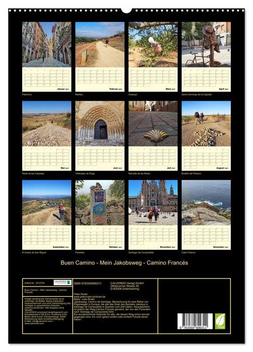 Buen Camino - Mein Jakobsweg - Camino Francés (CALVENDO Premium Wandkalender 2027)