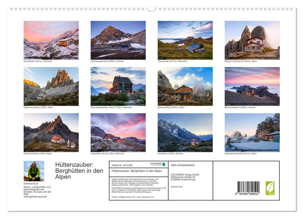 Hüttenzauber: Berghütten in den Alpen (CALVENDO Premium Wandkalender 2027)