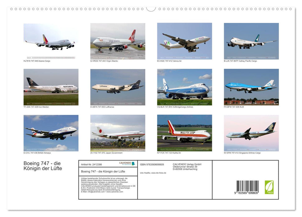 Boeing 747 - die Königin der Lüfte (CALVENDO Premium Wandkalender 2027)