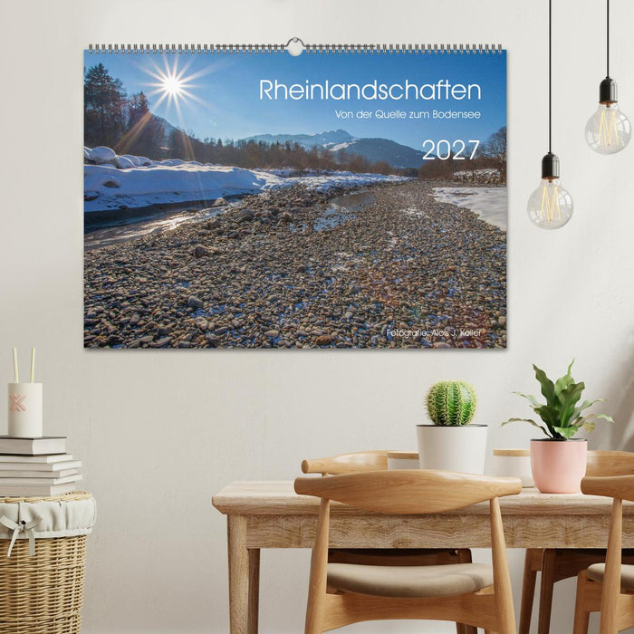 Rheinlandschaften - Von der Quelle zum Bodensee (CALVENDO Wandkalender 2027)