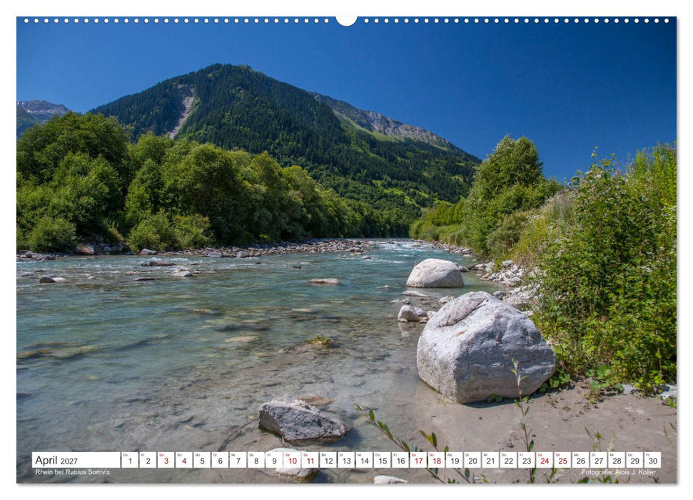 Rheinlandschaften - Von der Quelle zum Bodensee (CALVENDO Wandkalender 2027)