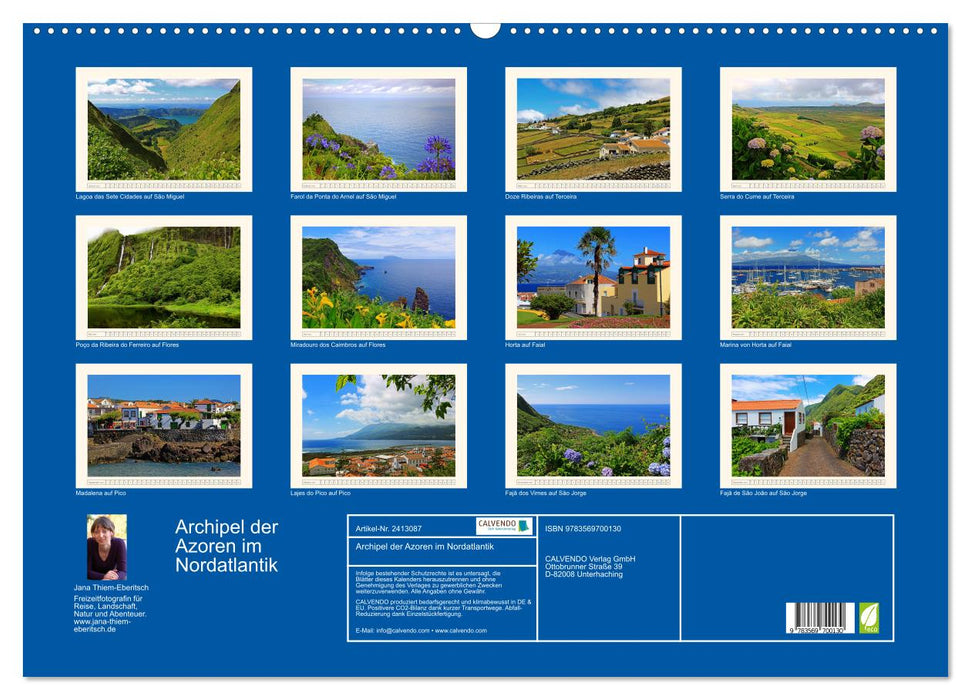 Archipel der Azoren im Nordatlantik (CALVENDO Wandkalender 2027)