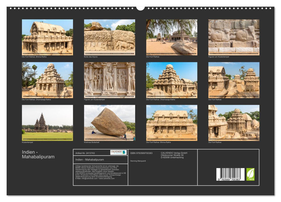 Indien - Mahabalipuram (CALVENDO Premium Wandkalender 2027)