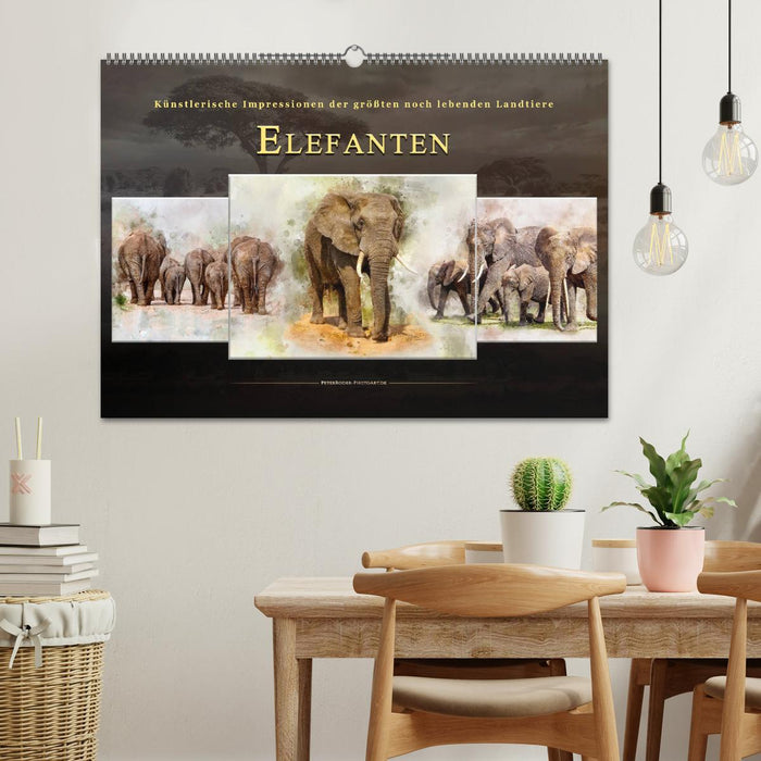 Elefanten - künstlerische Impressionen der größten noch lebenden Landtiere (CALVENDO Wandkalender 2027)