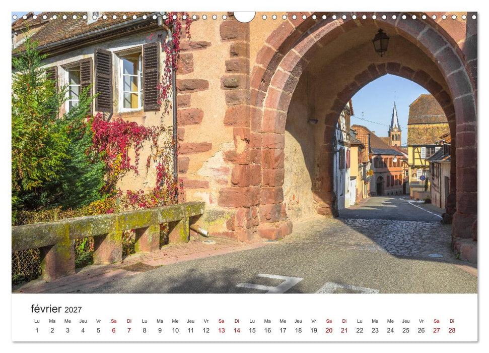 Route des Vins d'Alsace, villages pittoresques et paysages idylliques (CALVENDO Calendrier mensuel 2027)