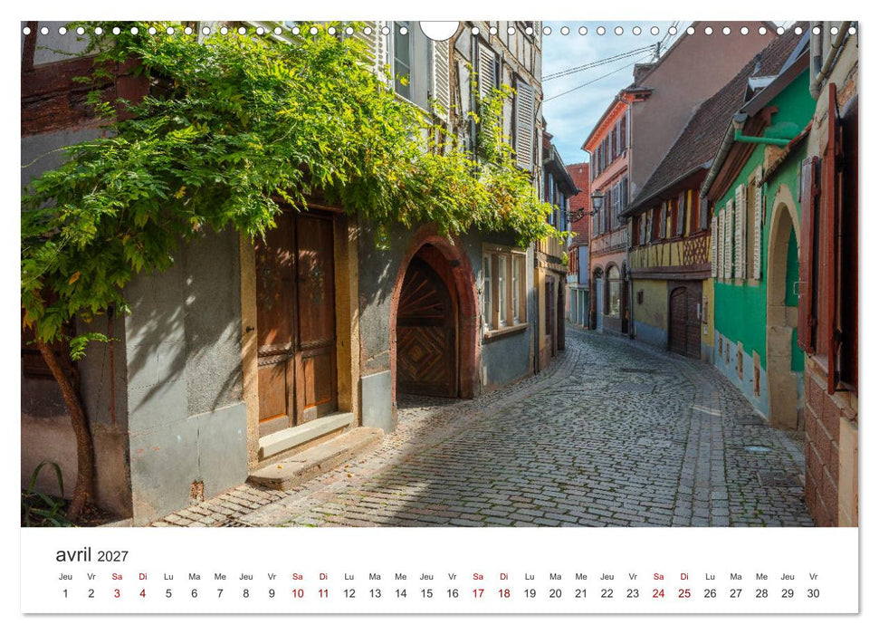 Route des Vins d'Alsace, villages pittoresques et paysages idylliques (CALVENDO Calendrier mensuel 2027)