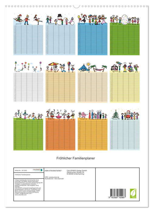 Fröhlicher Familienplaner (CALVENDO Premium Wandkalender 2027)