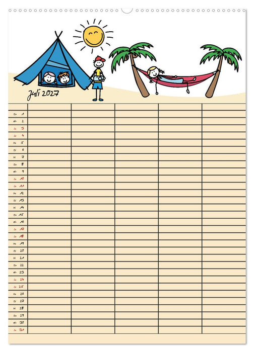 Fröhlicher Familienplaner (CALVENDO Premium Wandkalender 2027)
