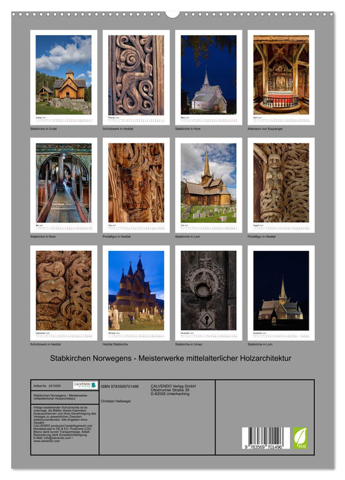 Stabkirchen Norwegens - Meisterwerke mittelalterlicher Holzarchitektur (CALVENDO Premium Wandkalender 2027)