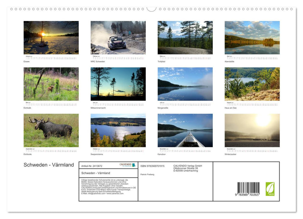 Schweden - Värmland (CALVENDO Premium Wandkalender 2027)