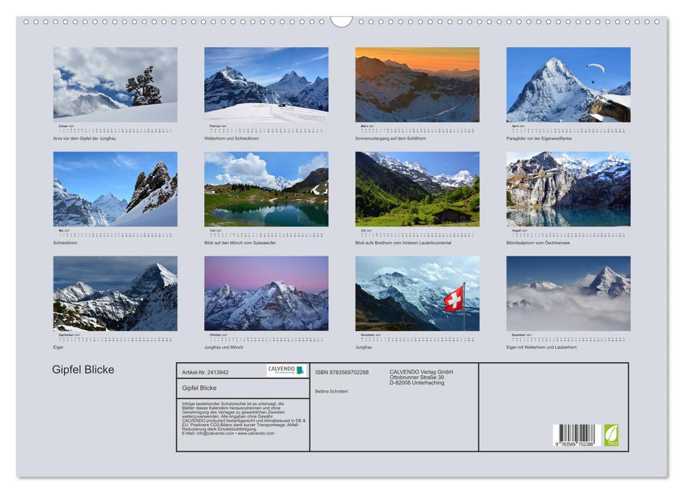 Gipfel Blicke (CALVENDO Wandkalender 2027)
