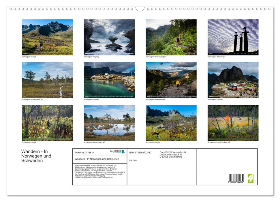 Wandern - In Norwegen und Schweden (CALVENDO Wandkalender 2027)