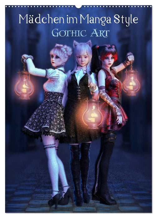 Mädchen im Manga Style (Gothic Art) (CALVENDO Wandkalender 2027)