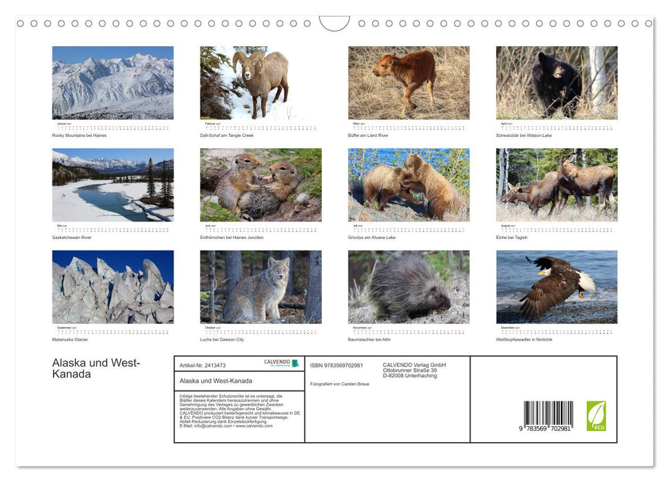 Alaska und West-Kanada (CALVENDO Wandkalender 2027)