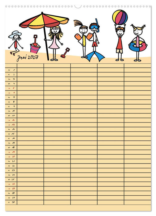 Fröhlicher Familienplaner (CALVENDO Wandkalender 2027)