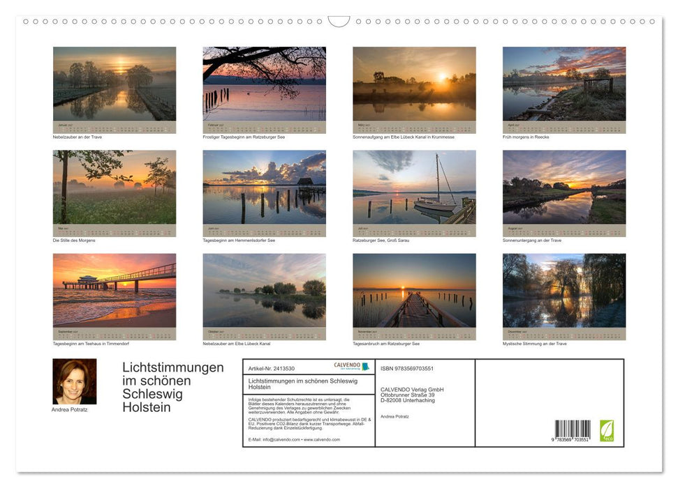 Lichtstimmungen im schönen Schleswig Holstein (CALVENDO Wandkalender 2027)